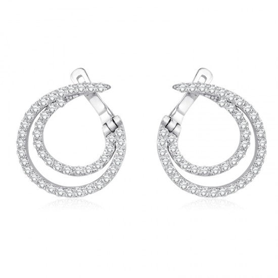 Диамантени обеци халки бяло злато 1.12карата